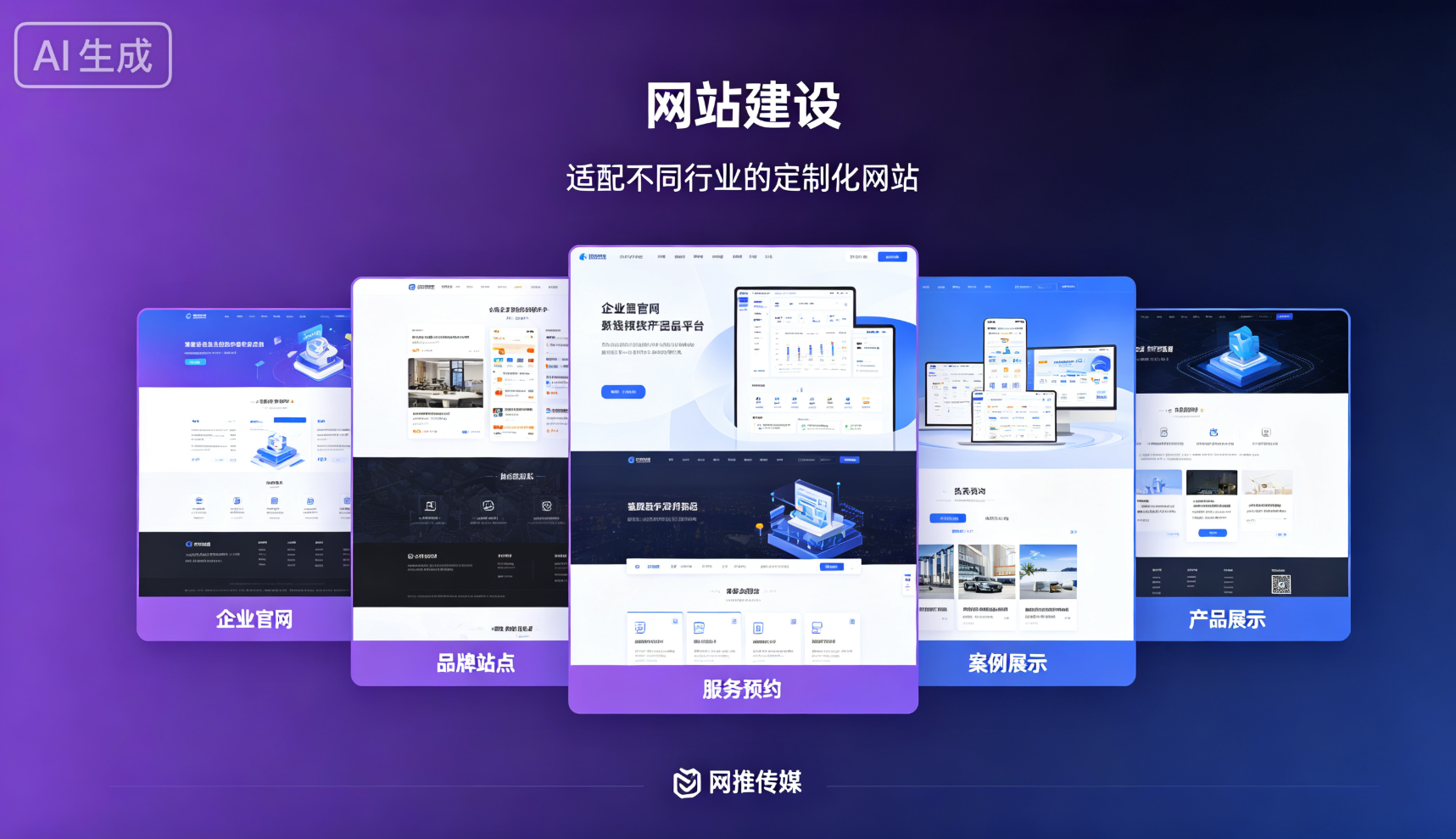 网站建设项目展示 - 响应式企业官网界面